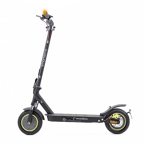 smartGyro Z-PRO Black Patinete Eléctrico de 36V, 600W de Potencia Máxima, Batería de 10Ah, Autonomía 40 Km, Ruedas de 10 inches, Suspensiones, Triple Frenada, App, Certificado DGT, Segunda Generación
